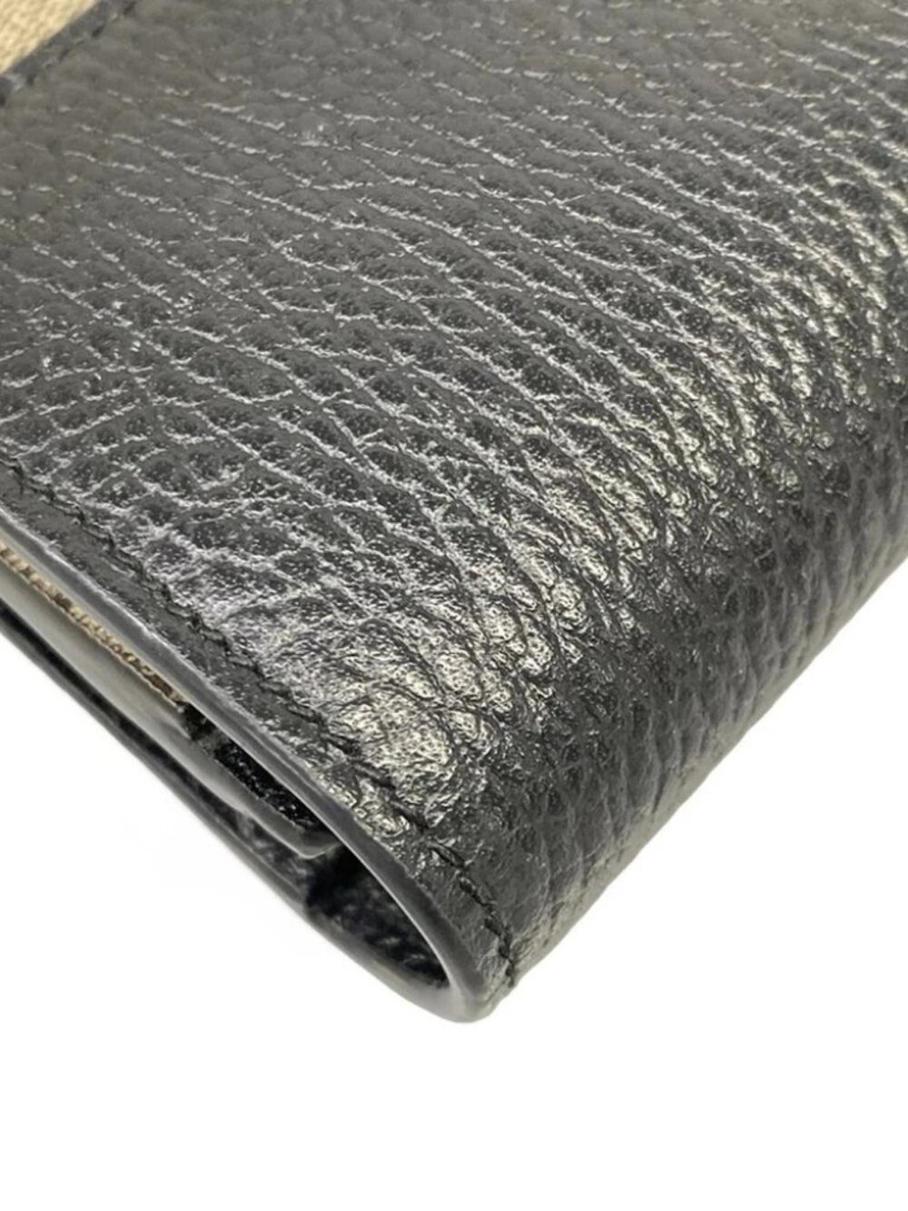 GUCCI GG Marmont Continental Wallet 456116 Black Beige Ebony Leather PVC - Picture 8 of 12